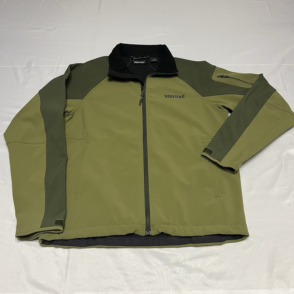 Marmot Gravity Softshell Jacket Men's Medium Green Full Zip Midweight Gorp